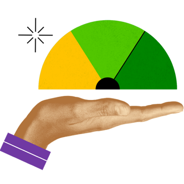 Picture of hand holding up a graph